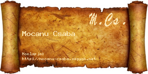 Mocanu Csaba névjegykártya
